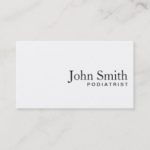 Minimal Plain White Podiatrist Business Card