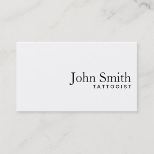 Minimal Plain White Tattoo Art Business Card