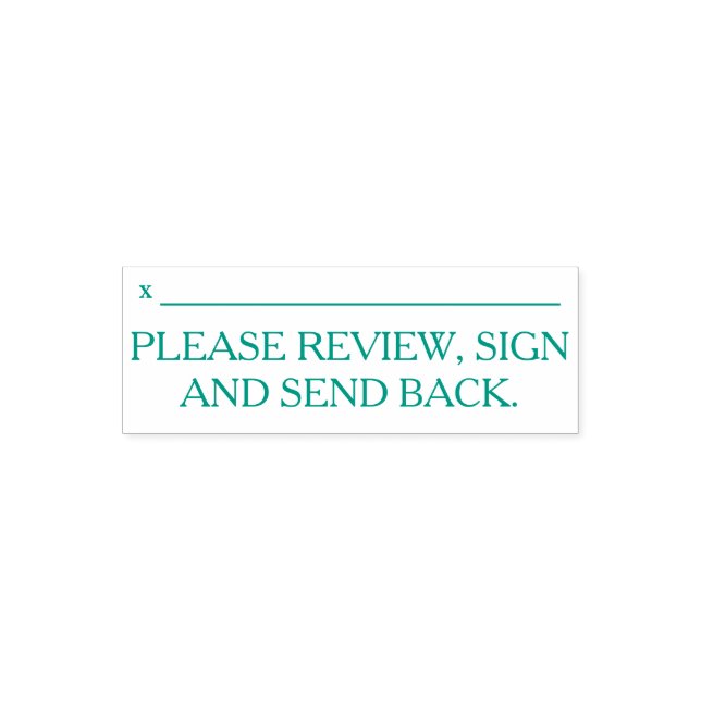 Minimal "PLEASE REVIEW, SIGN AND SEND BACK." Self-inking Stamp (Design)