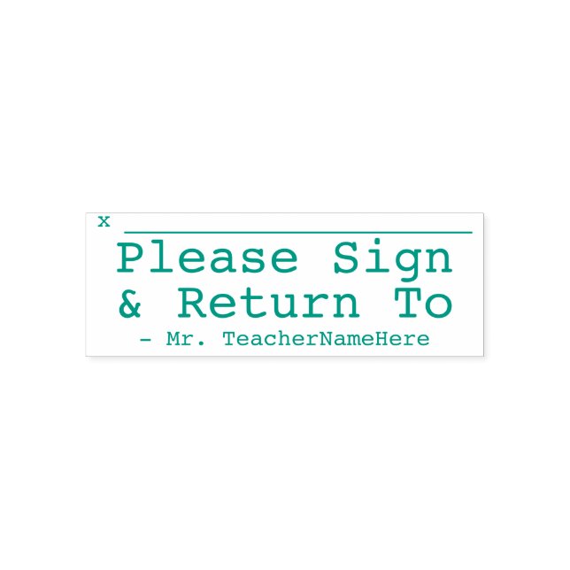Minimal "Please Sign & Return To" & Custom Name Self-inking Stamp (Design)