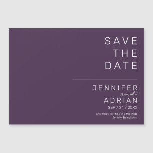 Minimal Plum Purple Horizontal Save The Date 