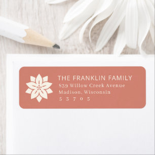 Minimal Poinsettia Holiday Return Address Label