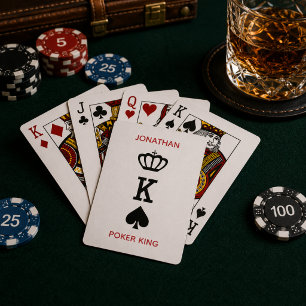 Minimal Poker King Custom Name Playing Cards