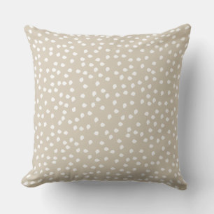 Minimal Polka Dot Beige and White  Cushion