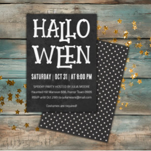 Minimal Polka Dots Halloween Party Invitation