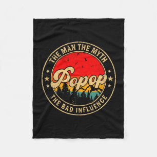 Minimal Popop Man Myth Bad Influence Fleece Blanket