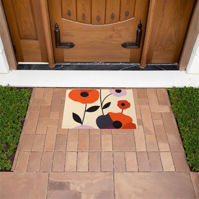 Minimal Poppy Bloom Doormat (Outdoor)