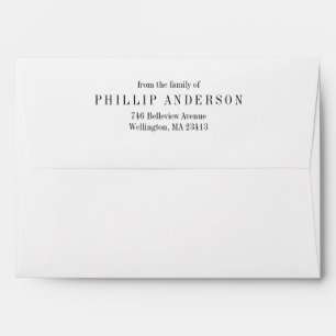 Minimal Preprinted Memorial Funeral Return Address Envelope