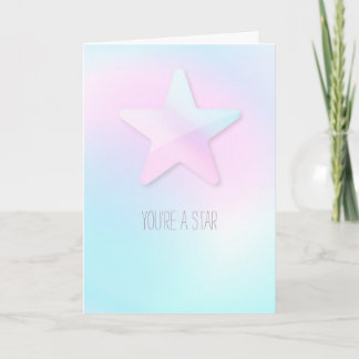 Minimal Pretty Custom Message Star Pastel Rainbow Card