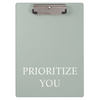 Minimal Prioritise You Quote Ash Colour Clipboard