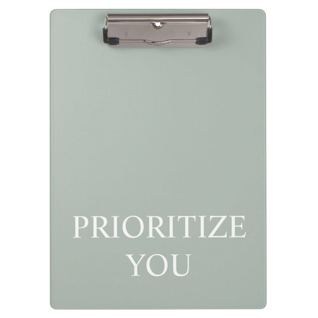 Minimal Prioritise You Quote Ash Colour Clipboard (Front)
