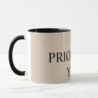 Minimal Prioritise You Quote beige Mug
