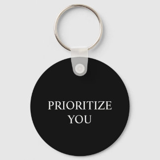 Minimal Prioritise You Quote black colour Key Ring