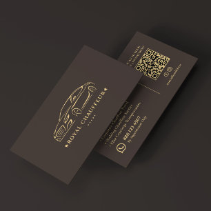 Minimal Private Executive Chauffeur Car Espresso Business Card