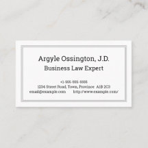 Minimal, Professional Attorney Business Card