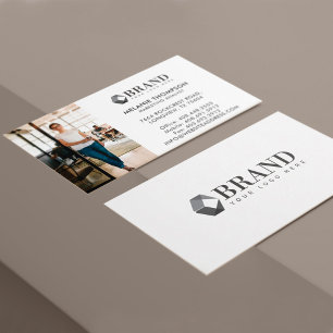 Minimal Professional Business Photo & Company Logo Business Card