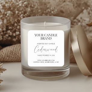 Minimal professional candle product label