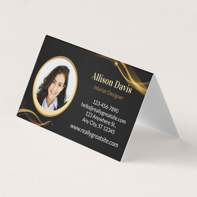 Minimal & Professional Employee Business Photo  Business Card (Front)