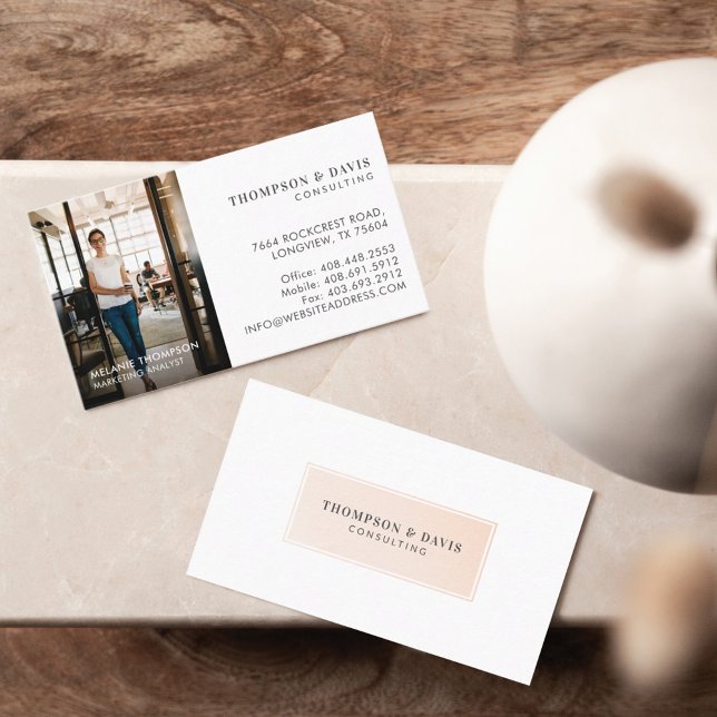 Minimal & Professional Employee Business Photo Business Card (Minimal & Professional Employee Business Photo Business Card)