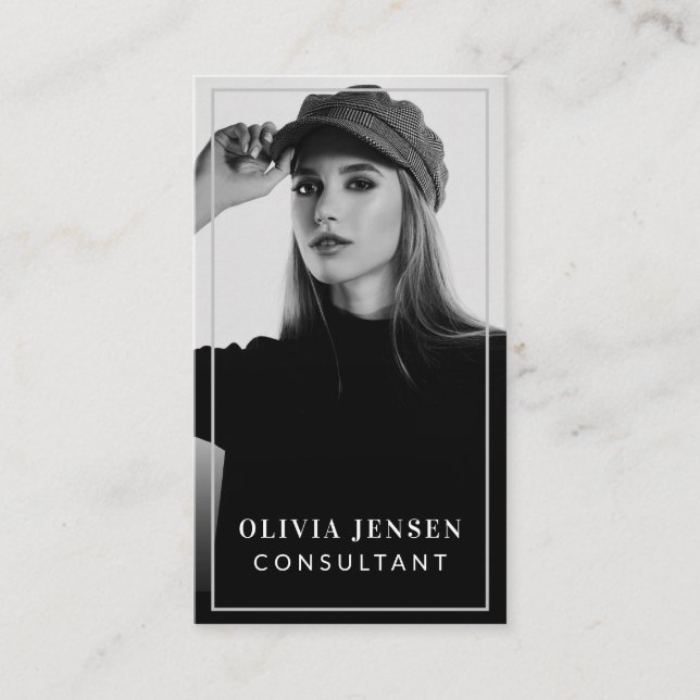 Minimal & Professional Employee Business Photo Business Card (Front)