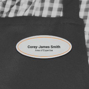 Minimal Professional Name Expertise Grey Oval Tag
