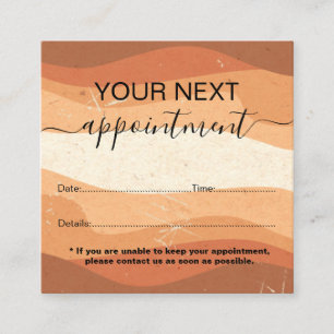 Minimal Professional Orange Terracotta Boho Appoi Appointment Card