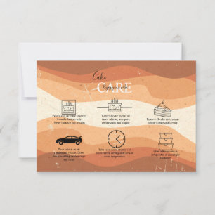 Minimal Professional Orange Terracotta Cake Care Thank You Card