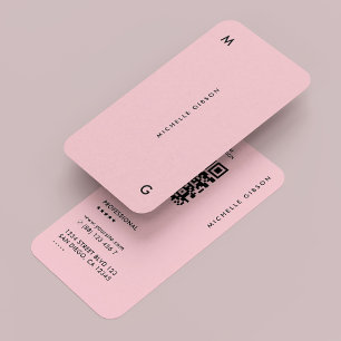 Minimal Professional Pastel Pink Aesthetic Business Card