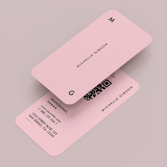 Minimal Professional Pastel Pink Aesthetic Business Card (Minimal Professional Pastel Pink Aesthetic Business Card
)
