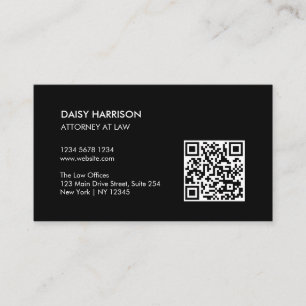 Minimal Professional QR Code Black Business Card