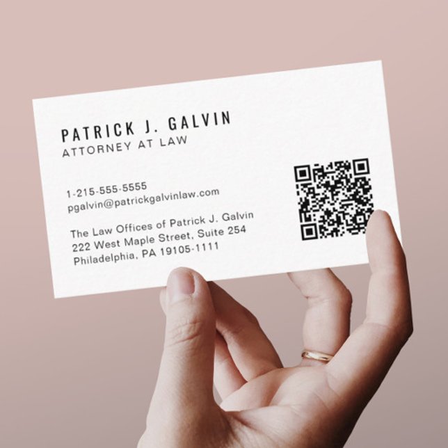Minimal Professional QR Code Business Card (Creator Uploaded)