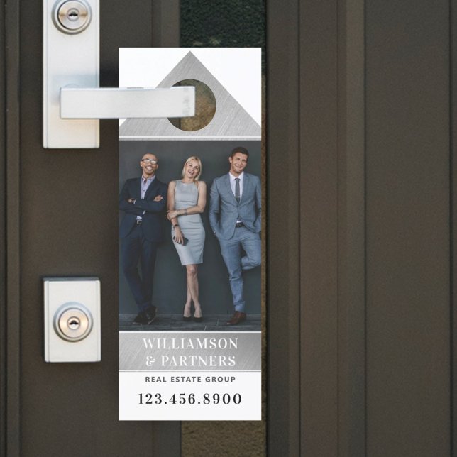 Minimal & Professional Real Estate Silver Home Door Hanger (Creator Uploaded)