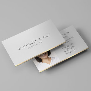 Minimal Professional Silver Faux Gold Consultant Business Card