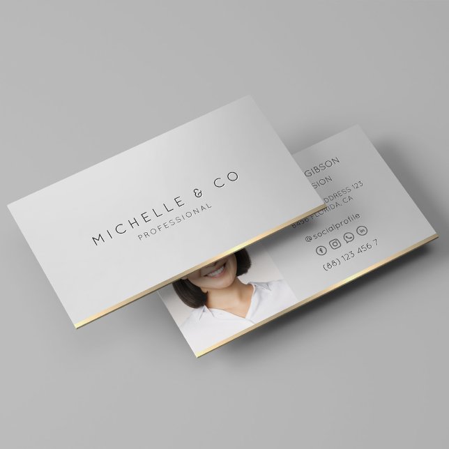 Minimal Professional Silver Faux Gold Consultant Business Card (Minimal Professional Silver Faux Gold Consultant Business Card
)