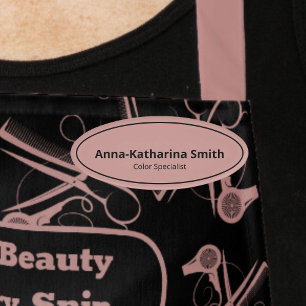 Minimal Professional Soft Pink Expertise Oval Name Tag