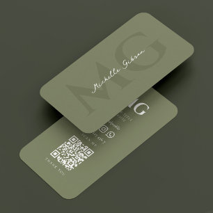Minimal Professional Therapist Sage  Business Card