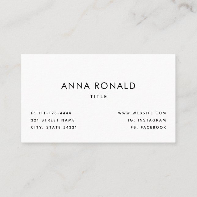 Minimal Professional White QR Code Business Card (Back)
