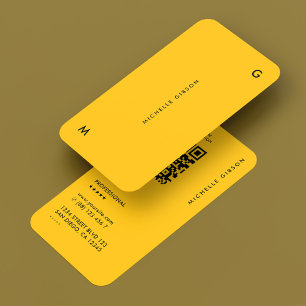 Minimal Professional Yellow Marketing Business Card