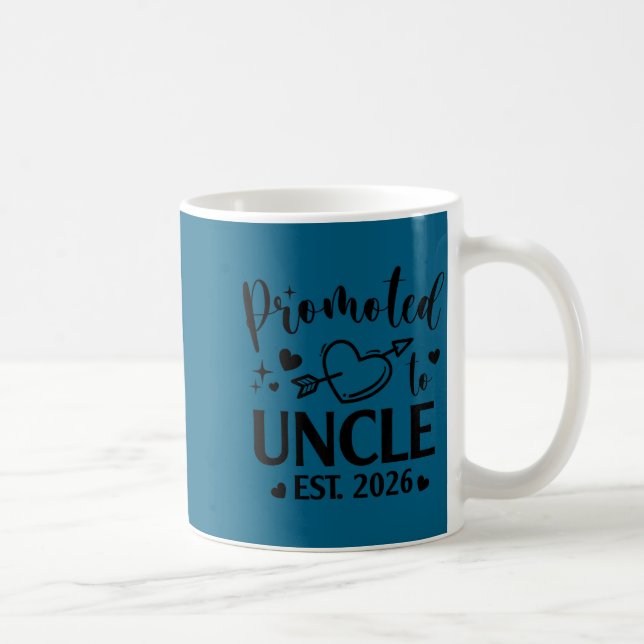 Minimal Promoted Uncle Est 2026 Gender Coffee Mug (Right)