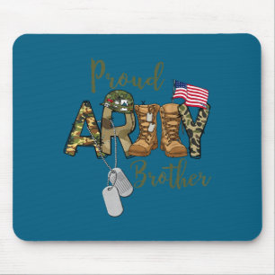 Minimal Proud Army Brother Military Brother Mouse Pad