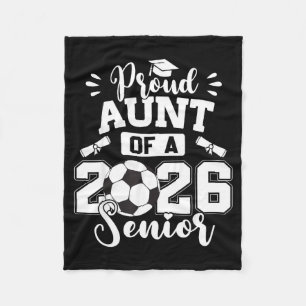 Minimal Proud Aunt 2026 Senior Soccer Fleece Blanket