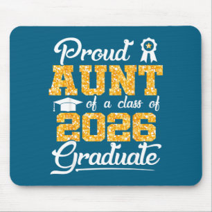 Minimal Proud Aunt Class 2026 Senior Mouse Pad