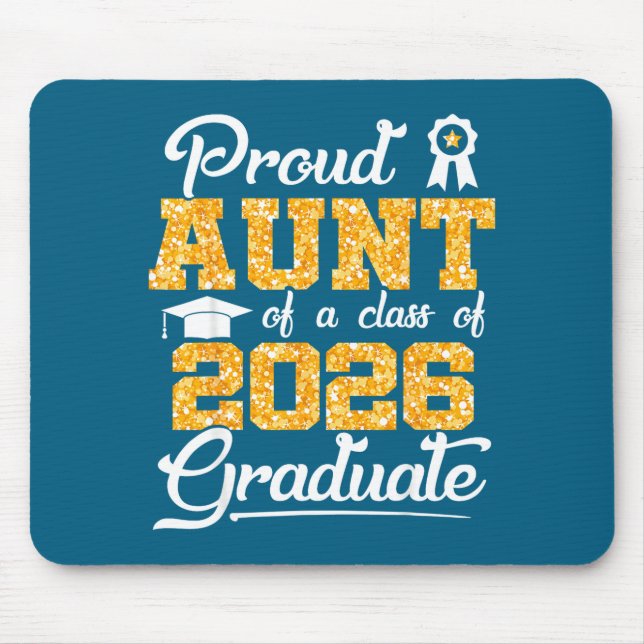 Minimal Proud Aunt Class 2026 Senior Mouse Pad (Front)