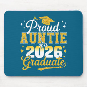 Minimal Proud Auntie Class 2026 Graduate Mouse Pad