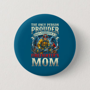 Minimal Proud Firefighter Mom Fire Department 6 Cm Round Badge