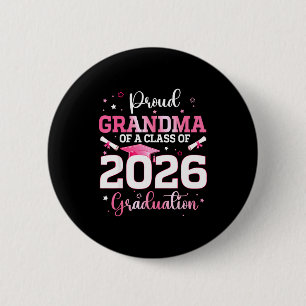 Minimal Proud Grandma 2026 Senior Class 6 Cm Round Badge