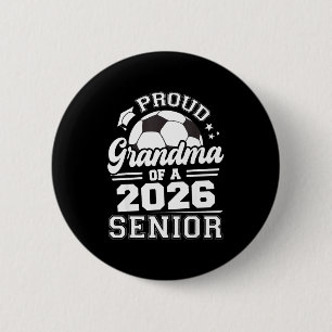 Minimal Proud Grandma 2026 Senior Soccer 6 Cm Round Badge
