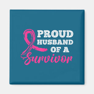 Minimal Proud Husband Survivor Breast Cancer Magnet