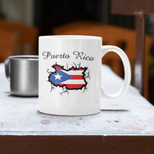 Minimal Puerto Rico Map National Flag Coffee Mug