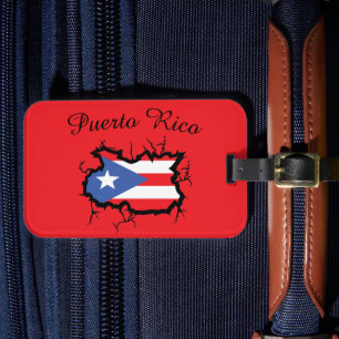 Minimal Puerto Rico Map National Flag Luggage Tag